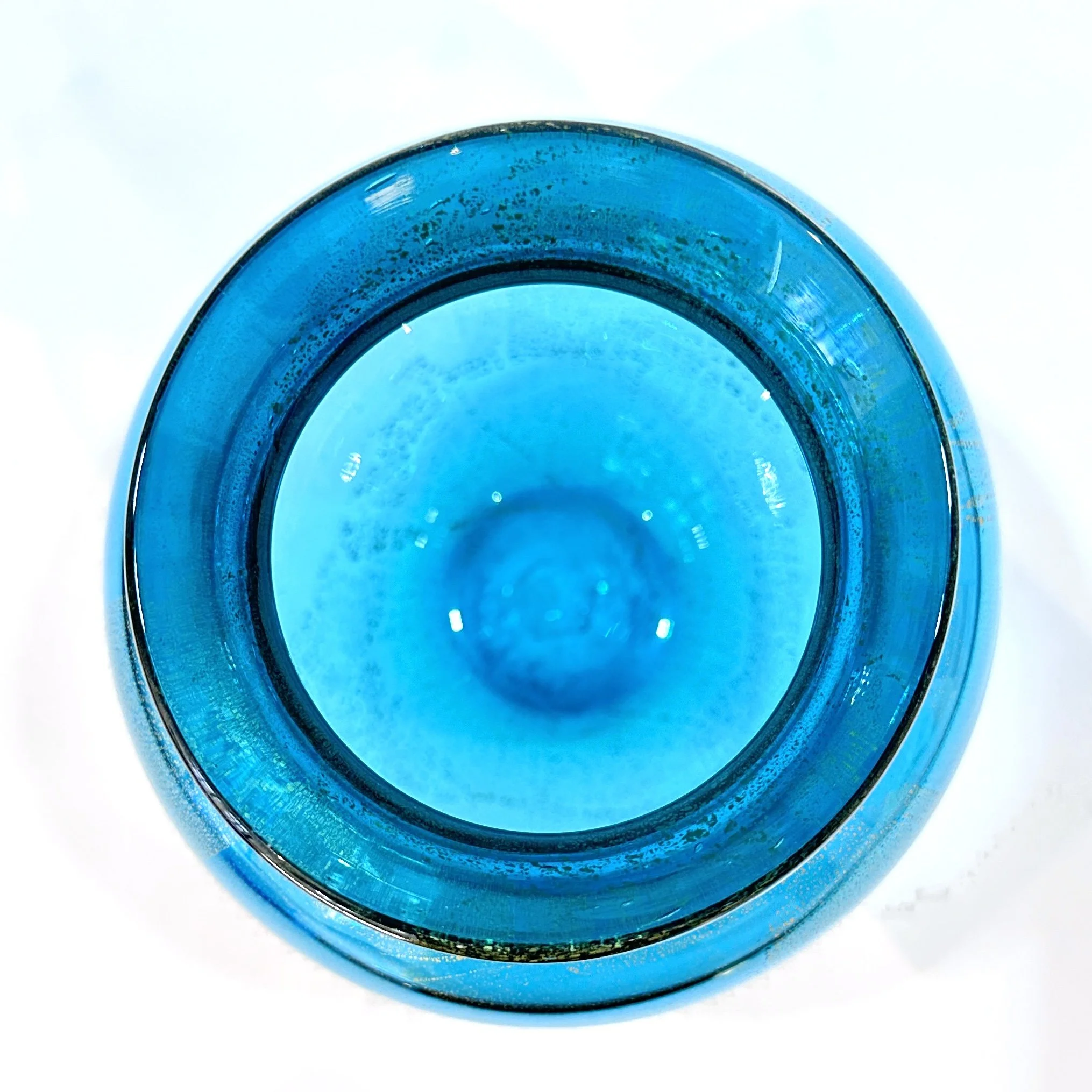 Alan Fox turquoise vase with 24ct gold - vintage, mid-century